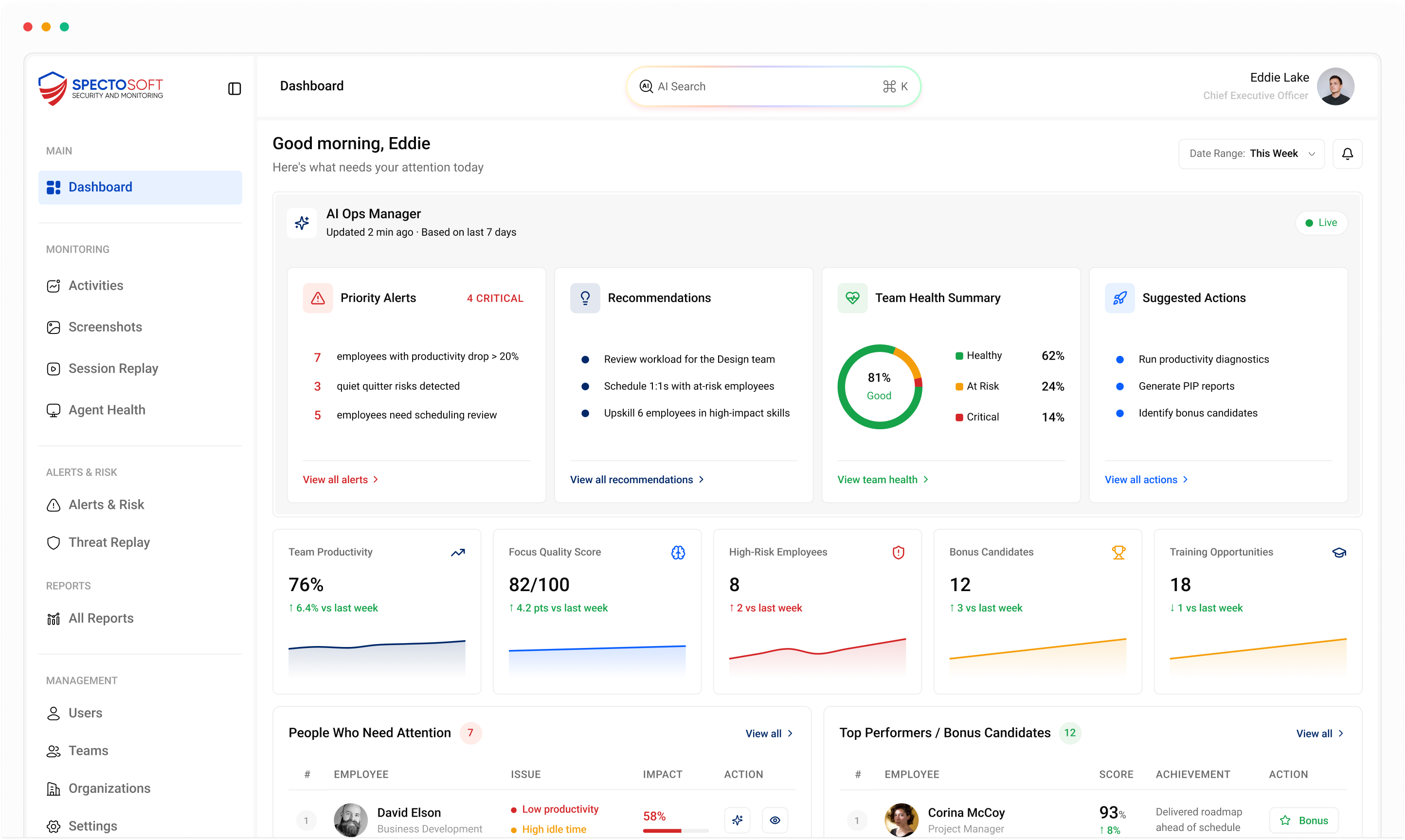 SpectoSoft partner dashboard preview